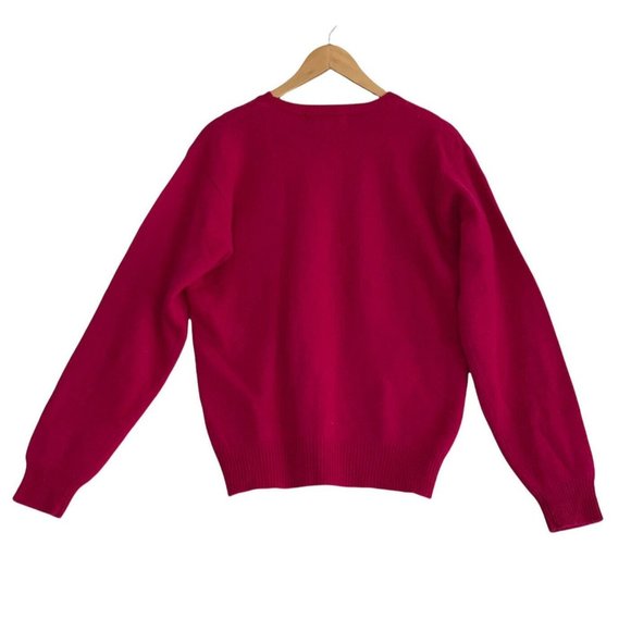 Vintage SK & Company Pink Lambswool & Angora Rabbit Hair Blend Sweater Sz Medium - Picture 2 of 8